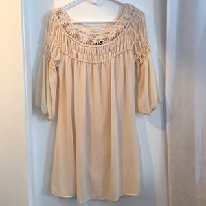 HeartSoul Creme Mid Sleeve Dress